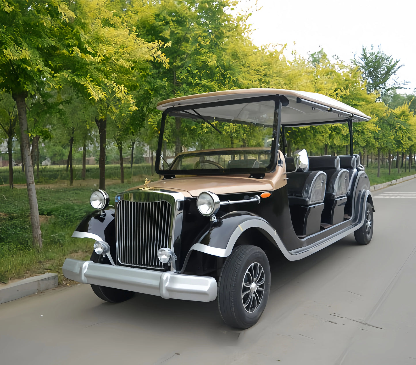 High Quality Vintage 8-11 Seater Electric Sightseeing Station Wagon and Bus Classic Golf Cart