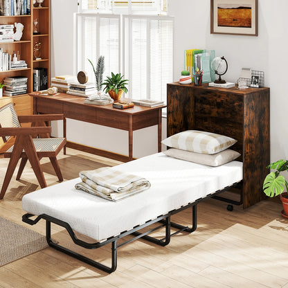 Cot Size Murphy Bed with Storage Rolling Murphy Cabinet with Foldable Bed