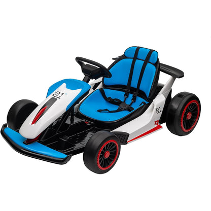 Outdoor Ride On Toy, Electric Drift Kart Car with Adjustable Seat, 200W Motor, 8.1 MPH, LED Lights 6-12 Years