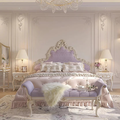 Platform Unique Bed Beauty European Simple Safe Sleeping Bed Girls Princess Sun Floor Wooden Furniture