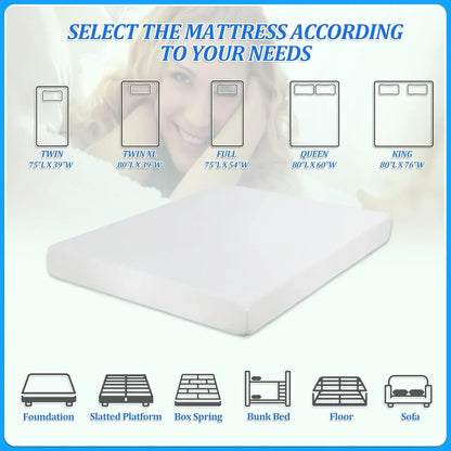 Mattress with Memory Foam 6/8/10/12/14 Inch Cooling-Gel Queen Mattress,Full Size Mattress