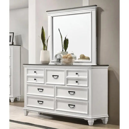 Shiplap Panel Queen Bed Set with Dresser, Mirror, and 2 Nightstands for a Cozy Bedroom
