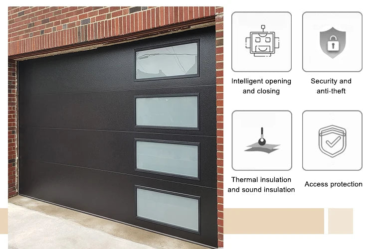 Edgydoor Garage Door: 8x7ft Foam Panels with Tempered Glass Windows - 2025 Bestseller for Residential Use
