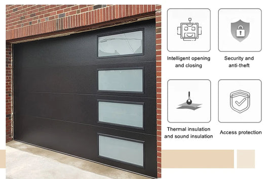 Edgydoor Garage Door: 8x7ft Foam Panels with Tempered Glass Windows - 2025 Bestseller for Residential Use