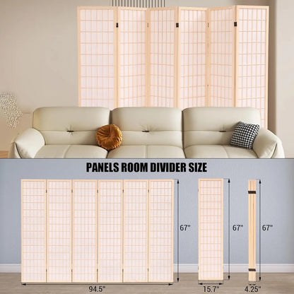 Japanese Shoji Screen Room Divider – Folding Wooden Privacy Panel for Home, Office & Garden