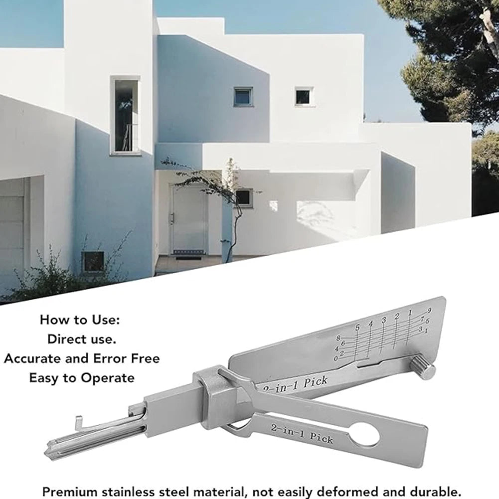 1-5PCS Stainless Steel Key Decoder, Precision Hook Hand, Tool O-ring Pickup Repair Kit, Lock Pick Kit