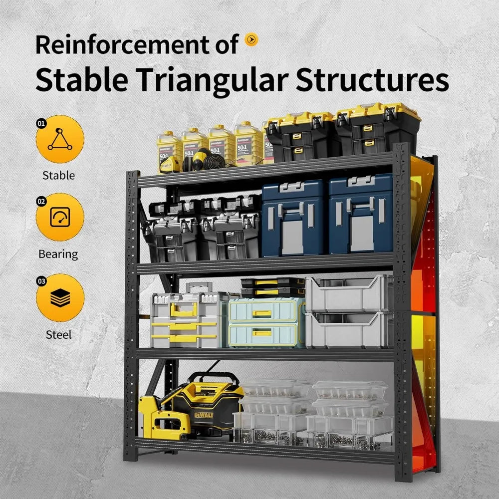 5000LBS Heavy Duty Garage Shelving Units, Adjustable Storage Shelves, Metal Storage Racks Industrial Shelving Utility