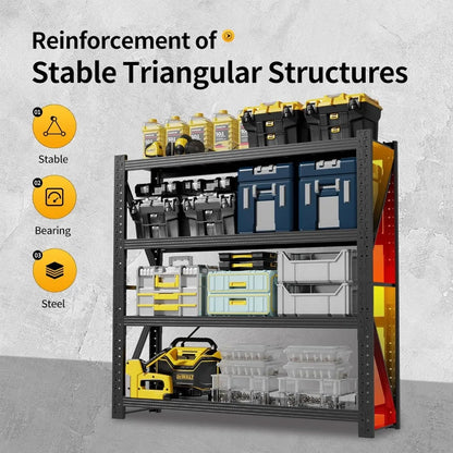 5000LBS Heavy Duty Garage Shelving Units, Adjustable Storage Shelves, Metal Storage Racks Industrial Shelving Utility