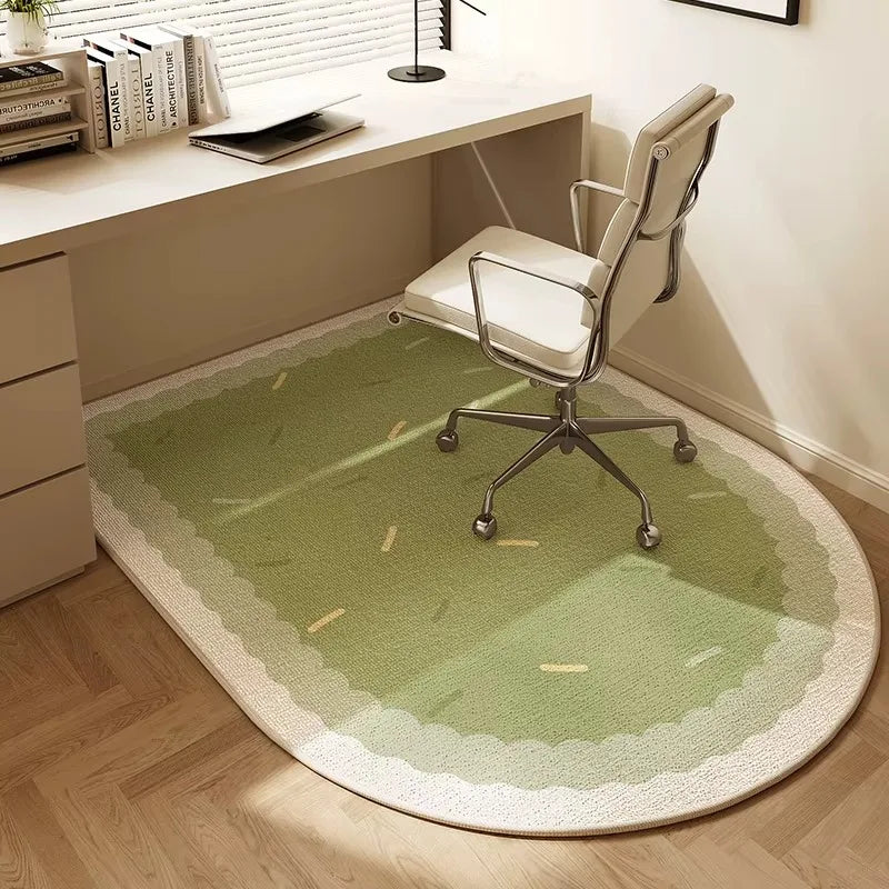 Chair Floor Mat, Study ,Bedroom ,Beige Striped Rug,  Anti-slip Area Rug
