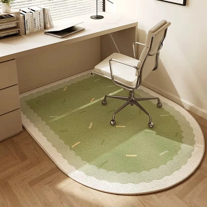 Chair Floor Mat, Study ,Bedroom ,Beige Striped Rug,  Anti-slip Area Rug