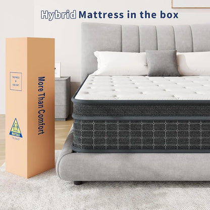 Mattress,12 Inch, Individually Wrapped Pocket Coils to Isolate Motion, Pressure Relief