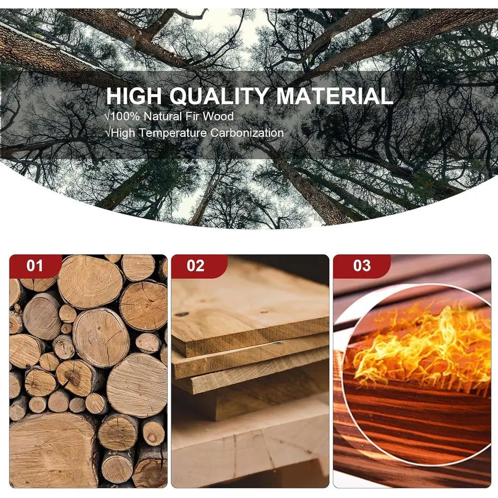 Wooden Adirondack Patio Bench with Table, Outdoor Loveseat Fire Pit Chair for Porch, Backyard, Deck, Carbonized