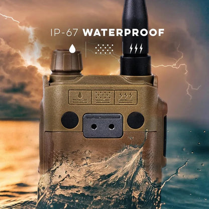 UV-PRO (TAN) IP67 Dual Band VHF/UHF Two-Way Radio,  Bluetooth, GPS, Text Messaging, Aviation Band Scanner