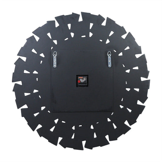 Large Wall Clock 3D Mirrored Clocks Sunburst Edge 32"/80CM Round Roman Numeral , Living Room, Dining Room, Fireplace Decor