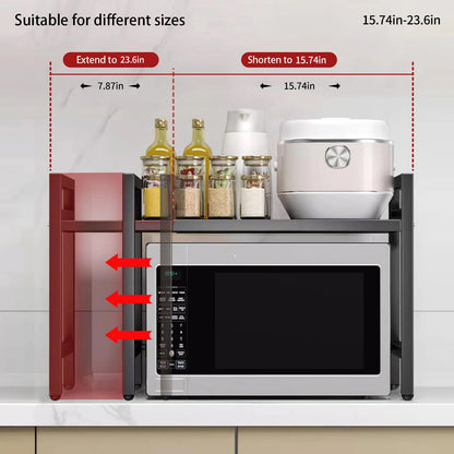 Expandable 42-64cm Microwave Shelf Organizer