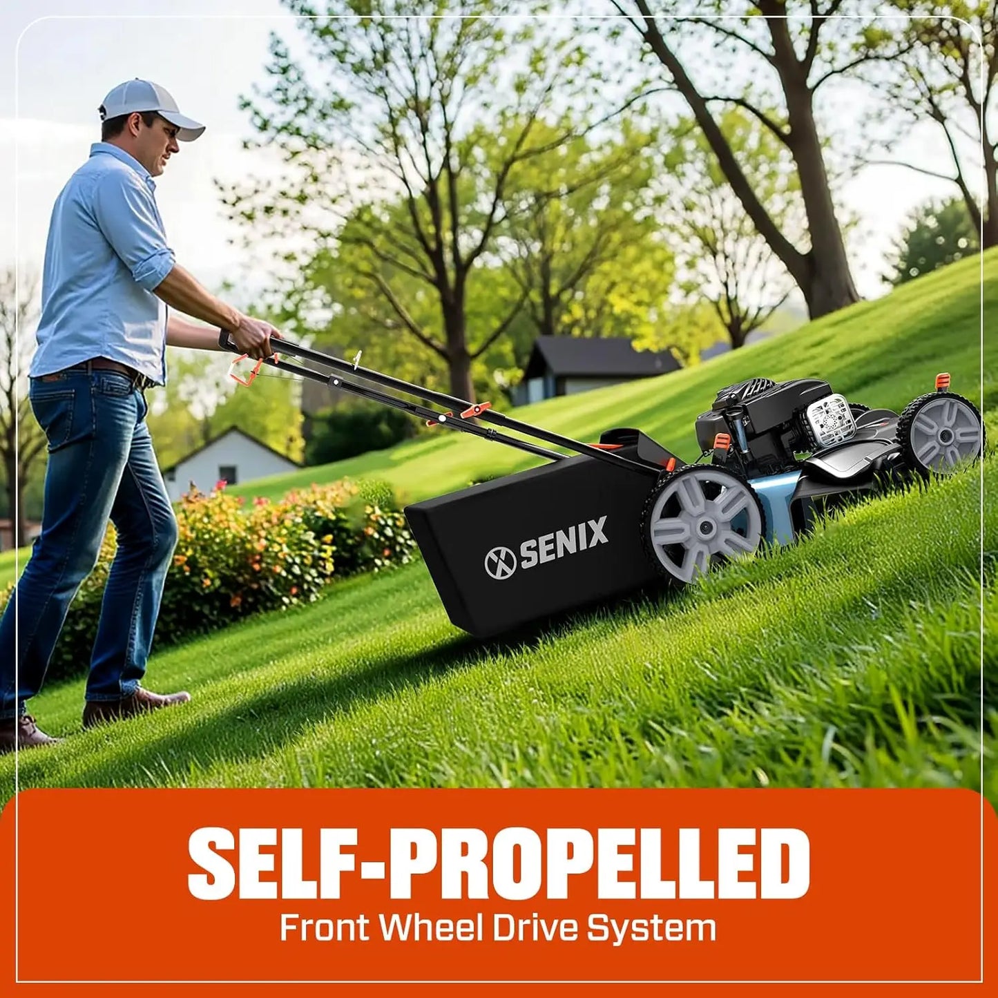 Customizable LSSG-M9 21-inch Gas Self-Propelled Lawn Mower - 140 cc 4-Cycle Briggs & Stratton Engine, Bagging, Mulching