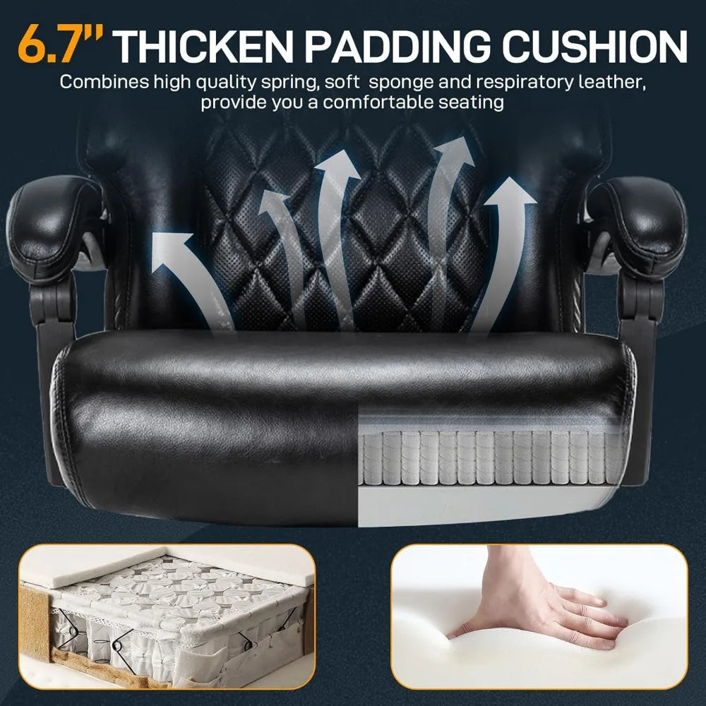 500 LBS Big and Tall Office Chair with Foot Rest High Back Recline Ergonomic Chair for Heavy People