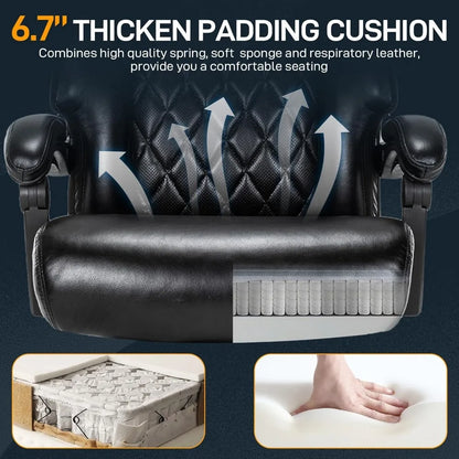 500 LBS Big and Tall Office Chair with Foot Rest High Back Recline Ergonomic Chair for Heavy People