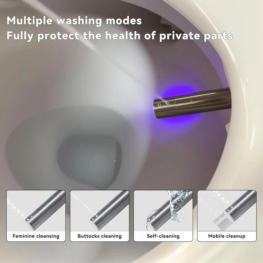 Toilet with Built-in Bidet, Tankless , Instant Warm Water Sprayer and Dryer, Heated Seat toilet with Lights