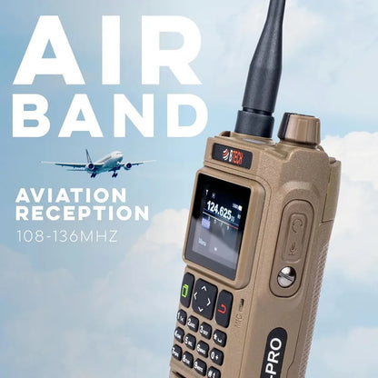 UV-PRO (TAN) IP67 Dual Band VHF/UHF Two-Way Radio,  Bluetooth, GPS, Text Messaging, Aviation Band Scanner