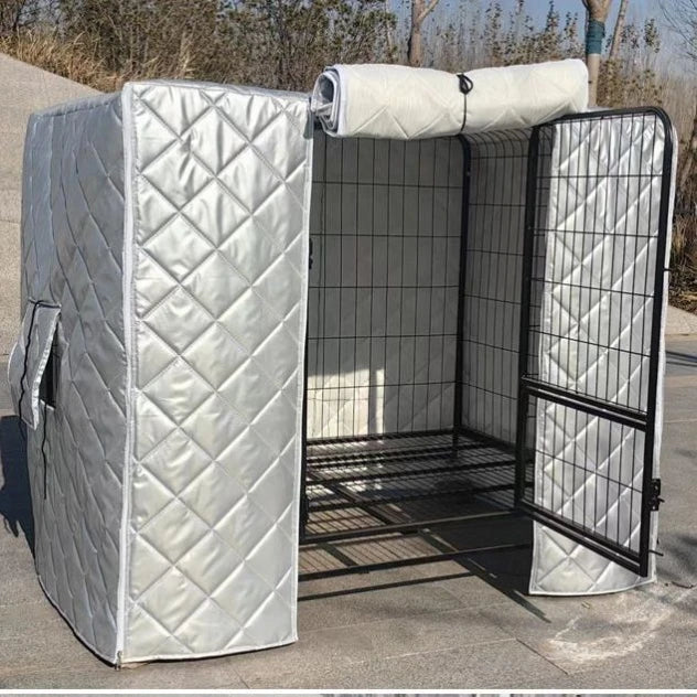 Waterproof Dog Cage Winter Outdoor shelter for Double Layer Warmth, Ox Cloth Material