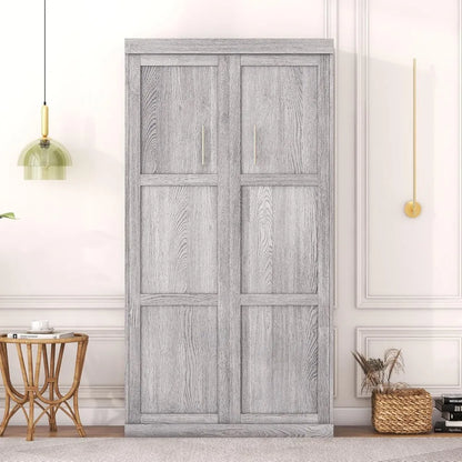 Farmhouse Twin Size Murphy Bed,  Wardrobe Wall Bed, Wood Folding Bed, for Home Office Small Room Bedroom