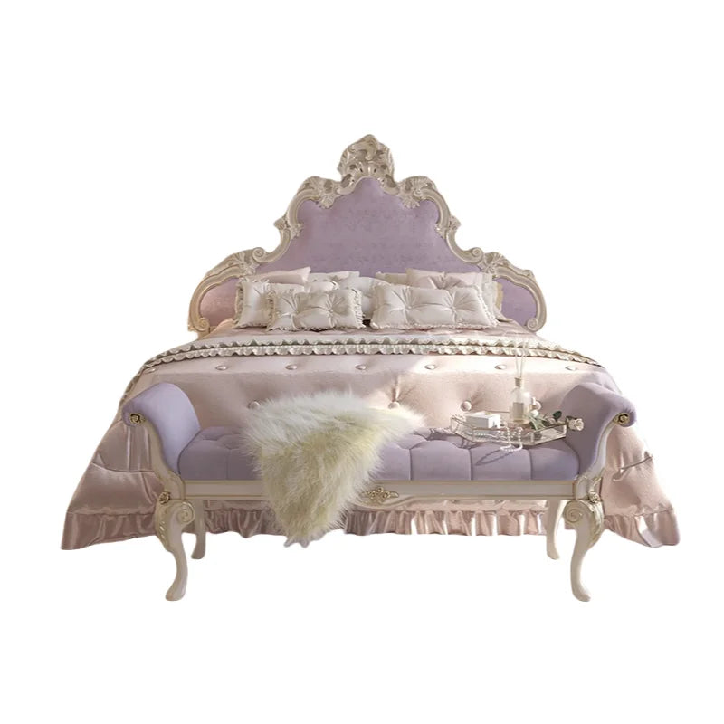 Platform Unique Bed Beauty European Simple Safe Sleeping Bed Girls Princess Sun Floor Wooden Furniture