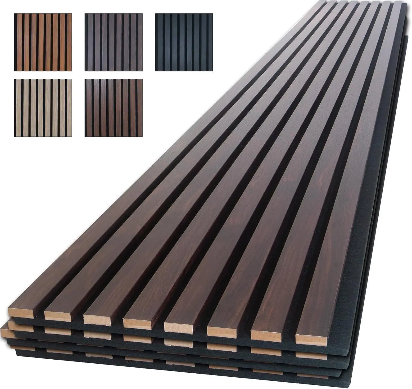 Wood Panels for Wall, 4-Piece 96" x 12.6" Soundproof Wood Slat Wall Panel for Interior Wall Decor Noise Cancelling