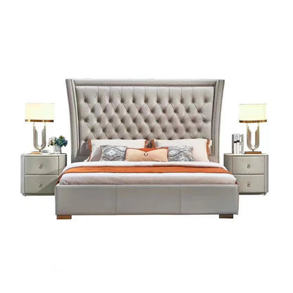 Italian White, Queen/King Size Bedroom Sets, Mirrored Home Furniture