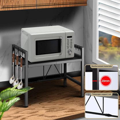 Expandable 42-64cm Microwave Shelf Organizer