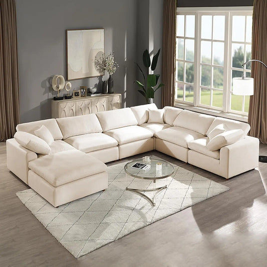 Oversized Modular Sectional, Couch, Deep Seat Sofa Cushion Covers Removable, Oversized Sectional Couches