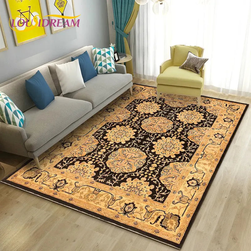 Turkish Bohemian Persian Area Rug Large, Carpet Rug for Living Room Bedroom Sofa Doormat Decoration, Kitchen Non-slip Floor Mat