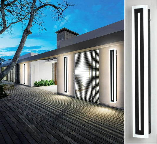 Outdoor Long Strip Modern LED Wall Lighting Fixture, Sconce Fixture Wall lamp Elegant Frosted White Acrylic