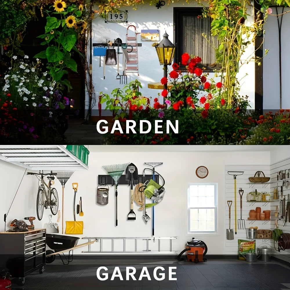 64INCH Tool Storage Rack Heavy duty wall hanger hook, Garden Tool Organizer Wall Mount, Garage Organization