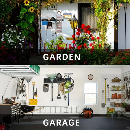 64INCH Tool Storage Rack Heavy duty wall hanger hook, Garden Tool Organizer Wall Mount, Garage Organization