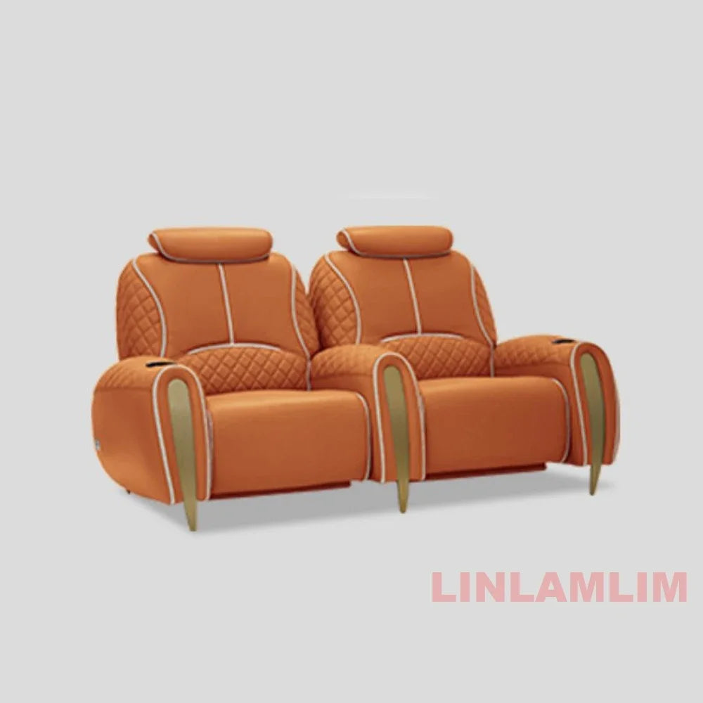 Luxury Electric Recliner Theater Seating Sofa – Modern Home Theater Chairs with LED Lighting, USB, Massage, Cooling Cup Holder