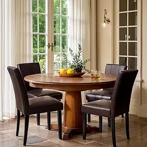 Set of 4, Faux Leather Dining Room Chairs, Upholstered Parsons Chairs, Side Chair
