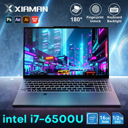 15.6" Intel Core i7 6500U Laptop Computer Windows 11 Pro 16GB RAM 512GB 1TB SSD Portable Notebook PC Gamer Gaming Laptop