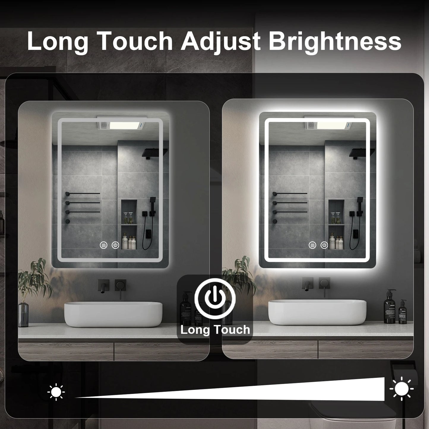 20x28 inch LED Bathroom Mirror with Backlit Lights Fogless , Wall Mounted