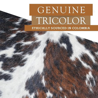 100% Genuine Tricolor Cow Skin Leather Cowhide Rug & Floor Carpet