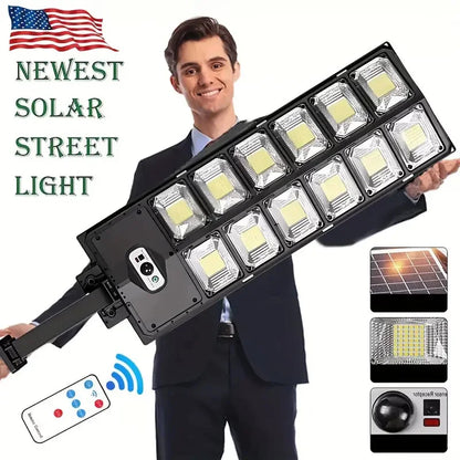 LED Ultra-Bright, Solar Street Light, Wide Angle Motion Sensor, Remote Control, Energy-Efficient, Waterproof