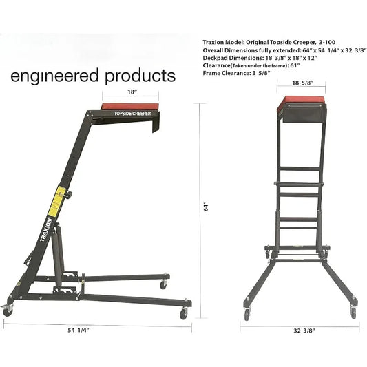 3-100 Foldable Topside Automotive Engine Creeper