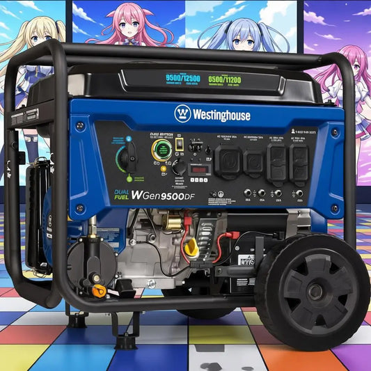 12500W Dual Fuel Portable Home Backup Generator with Remote Start and Transfer Switch