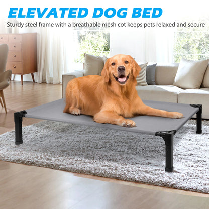 Elevated, Cooling Raised Pet Cot with Chew Proof Washable Breathable Mesh and Metal Frame, Portable
