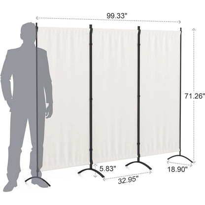 Room Divider, 99’‘W Folding Privacy Screens, 3 Panel Partitions Dividers, for Home, Office, Bedroom, Dorm Decor