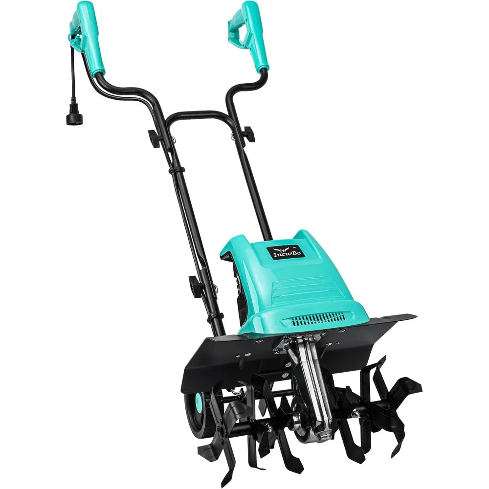 Tiller Cultivator 17 inch 15 Amp, 6 Steel Tines Tillers for Gardening, Electric Rototiller for Yard