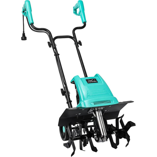 Tiller Cultivator 17 inch 15 Amp, 6 Steel Tines Tillers for Gardening, Electric Rototiller for Yard