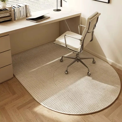 Chair Floor Mat, Study ,Bedroom ,Beige Striped Rug,  Anti-slip Area Rug
