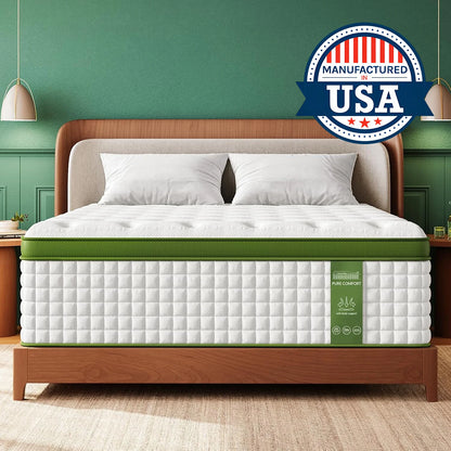 12-14'' Hybrid Mattress, Full/King/Queen Size Mattress, Gel Memory Foam & Pocket Springs for Pressure Relief & Support