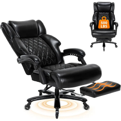 500 LBS Big and Tall Office Chair with Foot Rest High Back Recline Ergonomic Chair for Heavy People